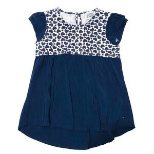 Armani Junior Heart Print Navy Blue High Low Dress